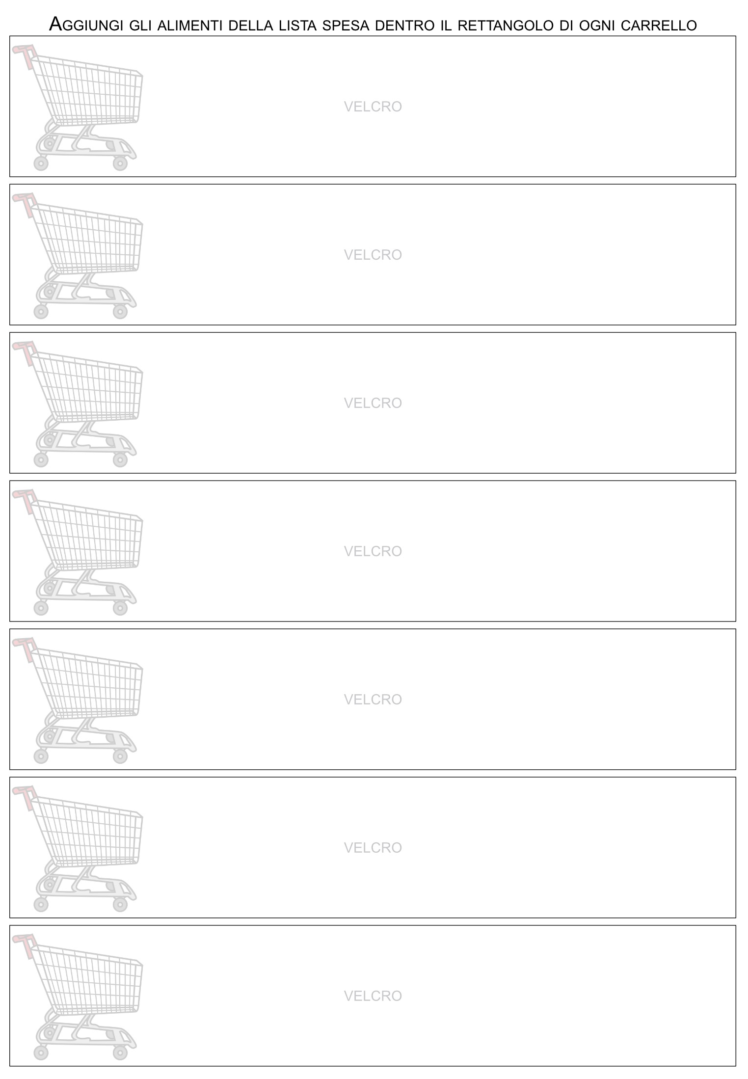 Giochi di ruolo. Fare semplici acquisti al supermercato.